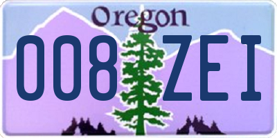 OR license plate 008ZEI