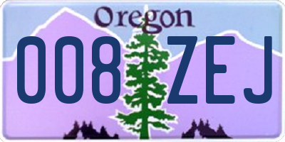 OR license plate 008ZEJ