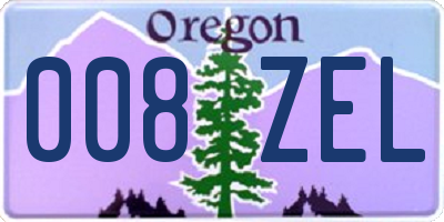 OR license plate 008ZEL