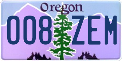 OR license plate 008ZEM