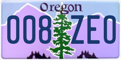 OR license plate 008ZEO