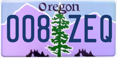 OR license plate 008ZEQ