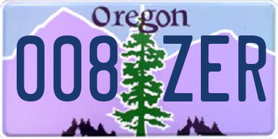 OR license plate 008ZER