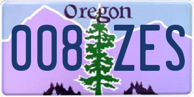 OR license plate 008ZES