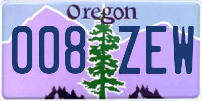 OR license plate 008ZEW