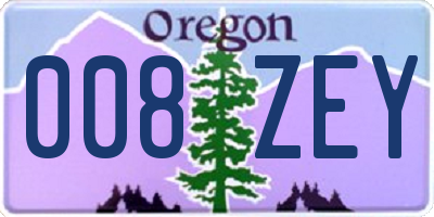 OR license plate 008ZEY