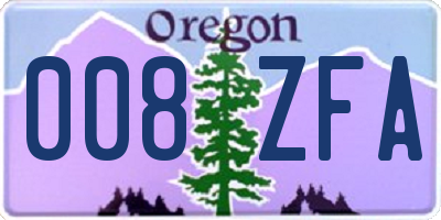 OR license plate 008ZFA