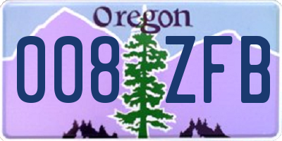 OR license plate 008ZFB