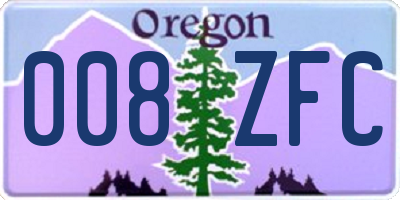 OR license plate 008ZFC