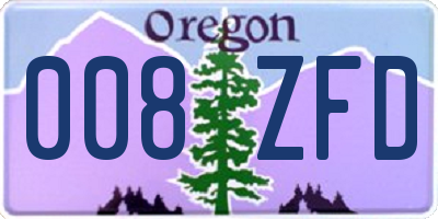 OR license plate 008ZFD