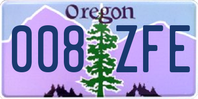 OR license plate 008ZFE