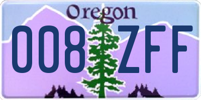 OR license plate 008ZFF