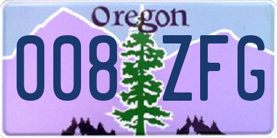 OR license plate 008ZFG