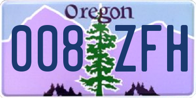OR license plate 008ZFH