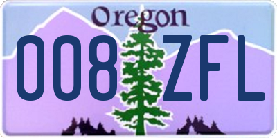 OR license plate 008ZFL
