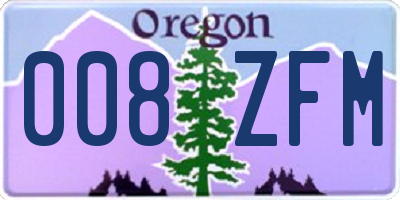 OR license plate 008ZFM