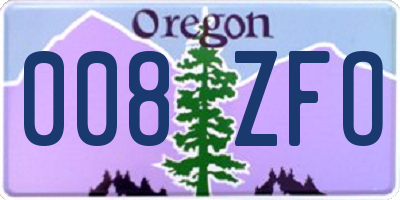 OR license plate 008ZFO