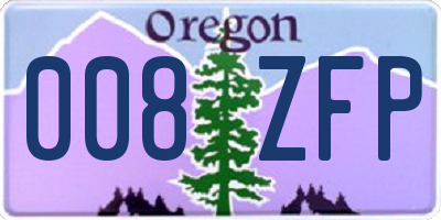 OR license plate 008ZFP