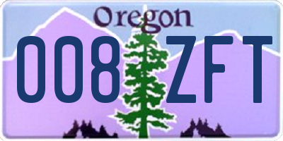OR license plate 008ZFT