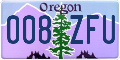 OR license plate 008ZFU