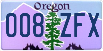 OR license plate 008ZFX