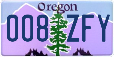OR license plate 008ZFY