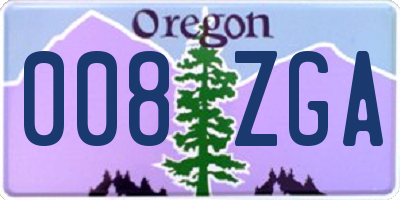 OR license plate 008ZGA