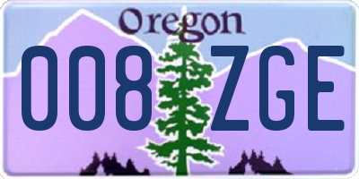 OR license plate 008ZGE