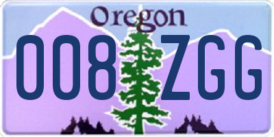 OR license plate 008ZGG