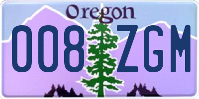 OR license plate 008ZGM