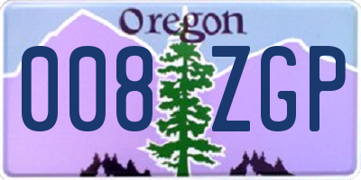 OR license plate 008ZGP