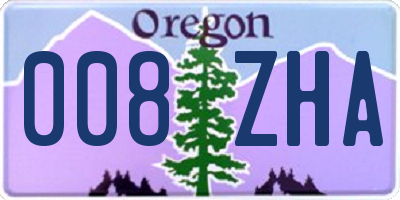 OR license plate 008ZHA