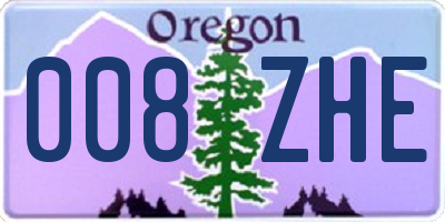 OR license plate 008ZHE