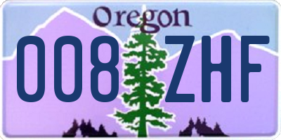 OR license plate 008ZHF