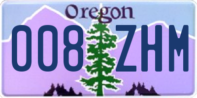 OR license plate 008ZHM