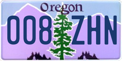 OR license plate 008ZHN