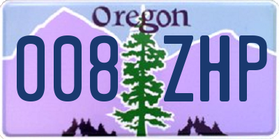 OR license plate 008ZHP