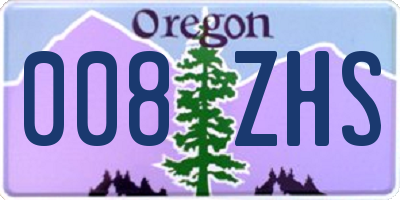 OR license plate 008ZHS
