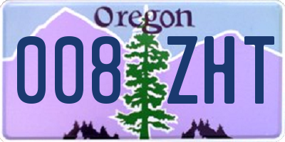OR license plate 008ZHT