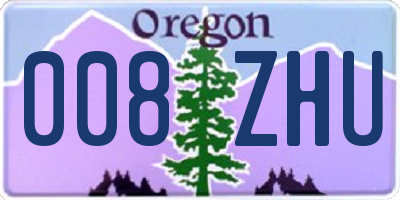 OR license plate 008ZHU