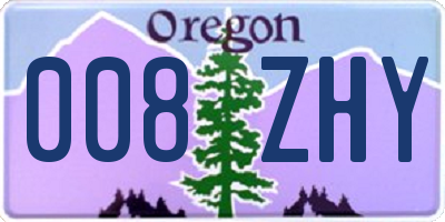 OR license plate 008ZHY