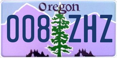 OR license plate 008ZHZ