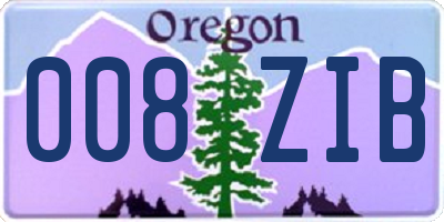 OR license plate 008ZIB