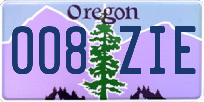 OR license plate 008ZIE