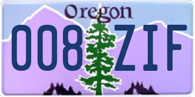 OR license plate 008ZIF