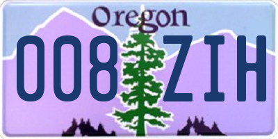 OR license plate 008ZIH
