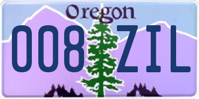 OR license plate 008ZIL