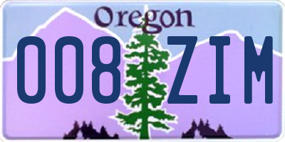 OR license plate 008ZIM