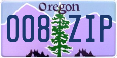 OR license plate 008ZIP