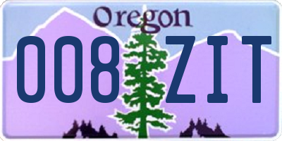 OR license plate 008ZIT